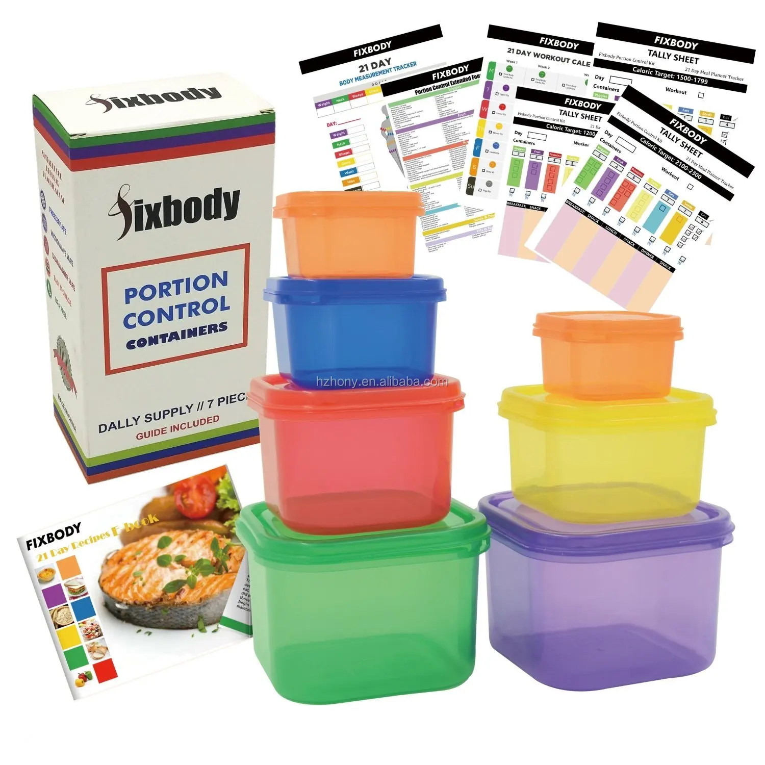 2 sets of 7 Beachbody 21 day Fix Portion Control Containers