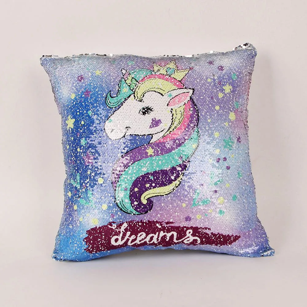 unicorn pillow sequins