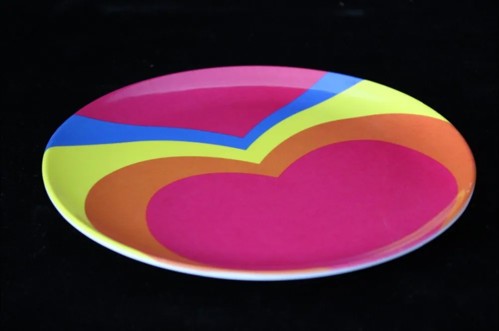 100%melamine peach heart plate