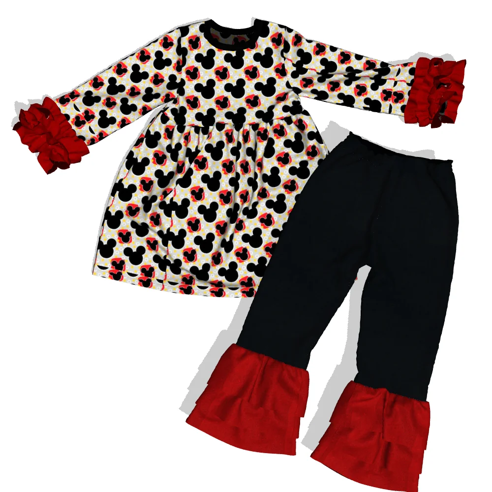 感恩节土耳其礼服土耳其衣服儿童女孩冬季荷叶边衣服