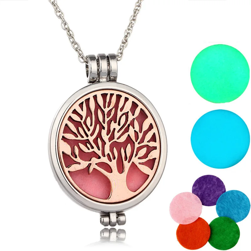 Oil Diffuser Locket Necklace Jewelry 