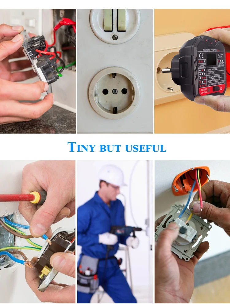 HABOTEST HT106 Socket Tester Pro RCD GFCI Voltage Measurement with LED light indication