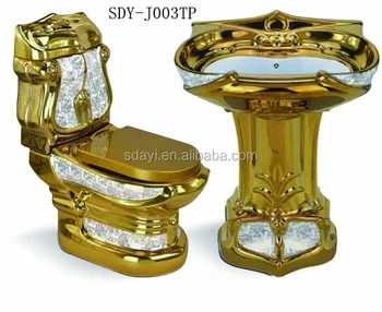  Keramik  Gold Farbe Wc  Sch ssel  Becken Goldene Badezimmer 