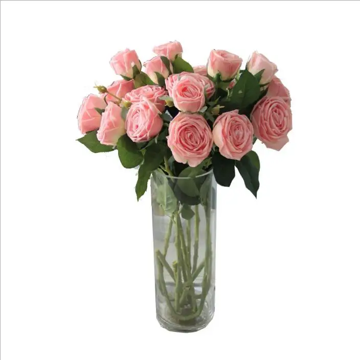 71 cm 3 heads roses Artificial Flower High-grade silk flowers Wedding home decoration a bouquet of rose flower