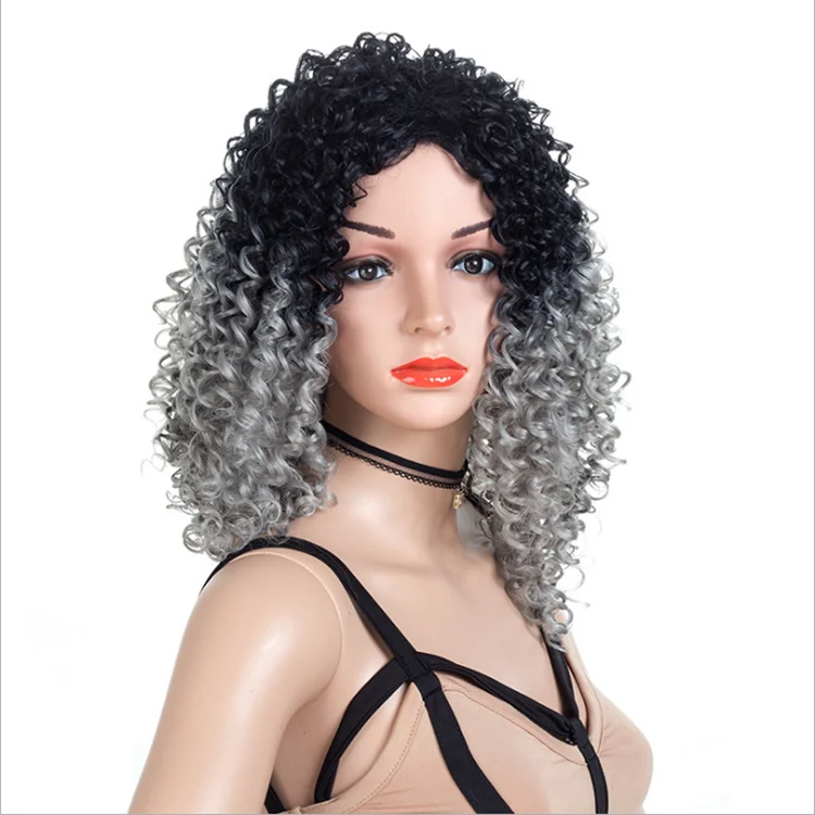 High Quality Fashion Spiky Hair Afro Short Kinky Curly Synthetic Wigs