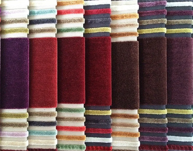 Colorful Stripe Velvet Upholstery Fabric In India Buy High Quality