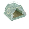 Four Seasons Universal Cat Small Dog Tent Removable and Washable Cat Litter Pet Nest, Size:M(Leopard Grain Green)