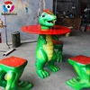 Decorative cartoon characters fiberglass dinosaur table and chair