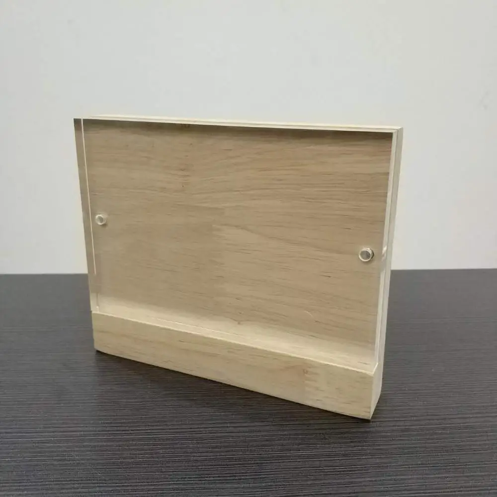 4x6 Acrylic Wooden Photo Frame Acrylic Picture Display Frame