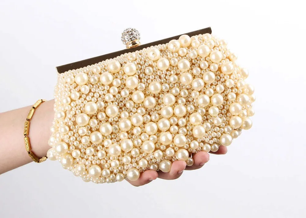 Beaded Bridal Clutch Find Deals On Line 2017 New Hot Women Crystal Clasp Pearl Beaded Evening Bag Clutch Wedding Day Clutches