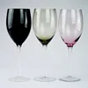 Wholesale Top Selling Mouth Blown Black Wine Glass Pink Water Goblets