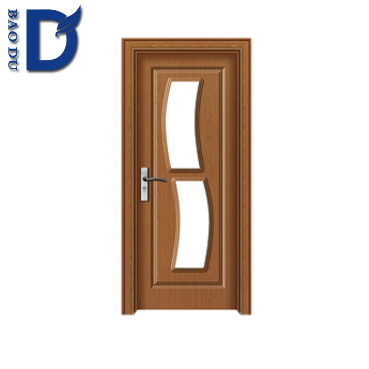 موقف التجارية وانتهت التشطيب السطحي upvc الباب البلاستيكية