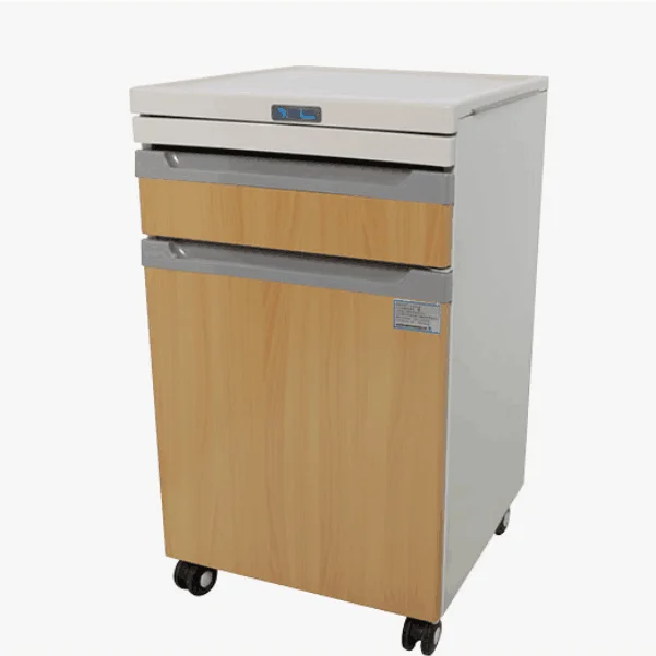 Hospital luxury medical beside cabinet with wheels and drawers for patient use