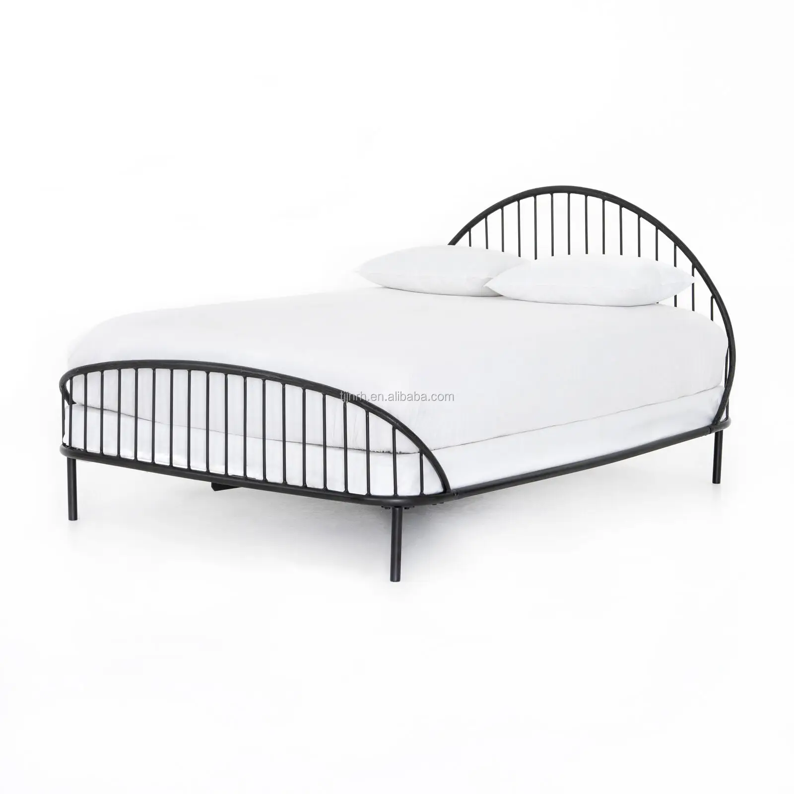 Lit King De Bebe En Fer Forge A La Main Cadre Arrondi Et Ouvert Vintage Noir En Metal Design Moderne A La Mode Buy Cadre De Lit King Cadre De Lit En Fer Lit Rond En Metal Product On