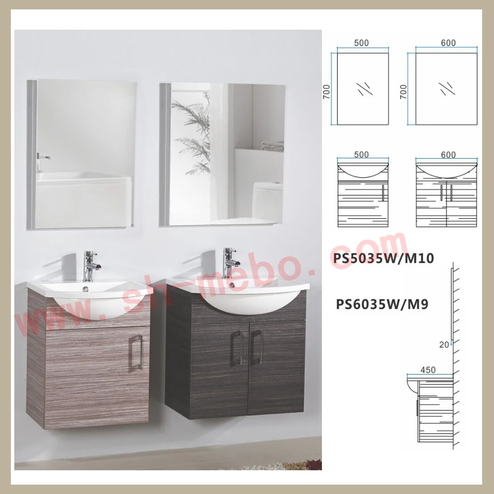 Mdf White Painted Particle Board Side Bathroom Furniture Vanities