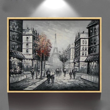 Onwijs Schilderijen Art Met Frame Zwart-wit Wall Art Parijs Straat ZL-91