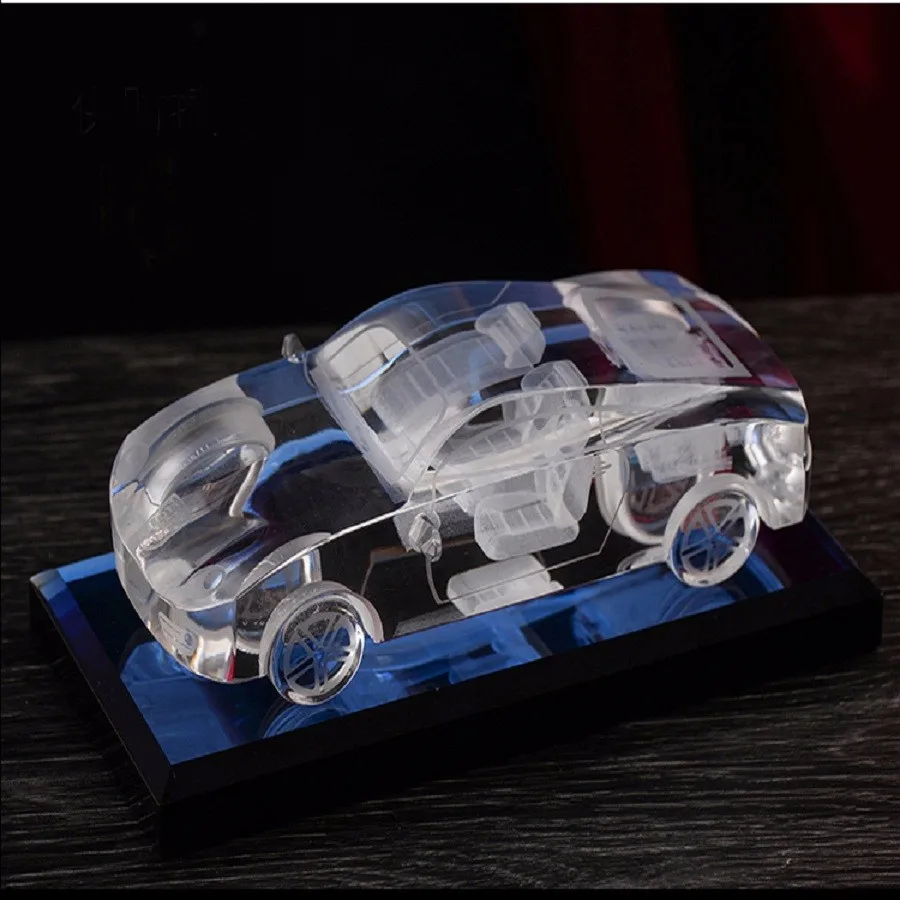 Personal Customized 3d Laser Engrave Crystal Glass Car Model Car With