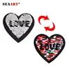 Silver To Multi Color Sequins Patch With Love Letters in it for Shirts