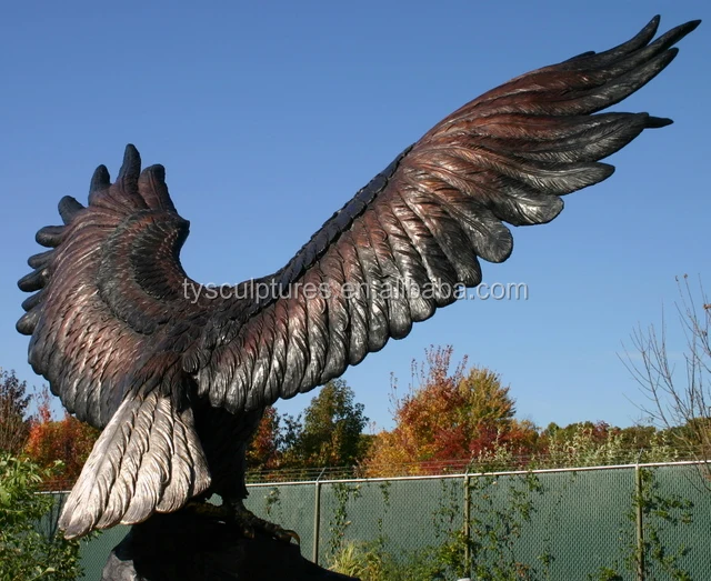 Large Outdoor Metal Bird Statue Garden Bronze Cast Eagle Sculpture ...