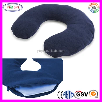 E236 Microbead Neck Wrap Pillow Bean Bag Washable Navy Blue U
