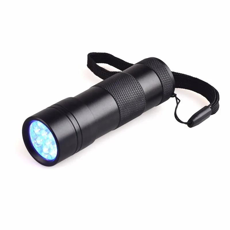 12 Led mini Light Aluminum Alloy detector Urine 395nm Ultraviolet Lamp UV