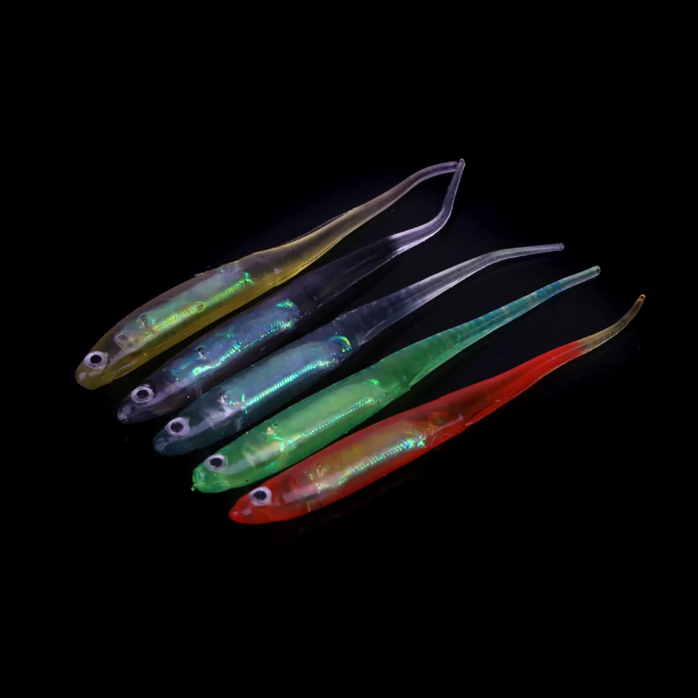 5pcs 10cm 3g 3d rainbow needle fish lures soft bait aluminum