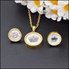 Guangzhou wholesale Alibaba cheap children's jewelry, stainless steel crown round jewelry set