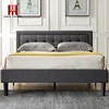 PostureLoft Mornington Upholstered Platform Bed-Metal Frame with Wood Slat Support - Grey - Full