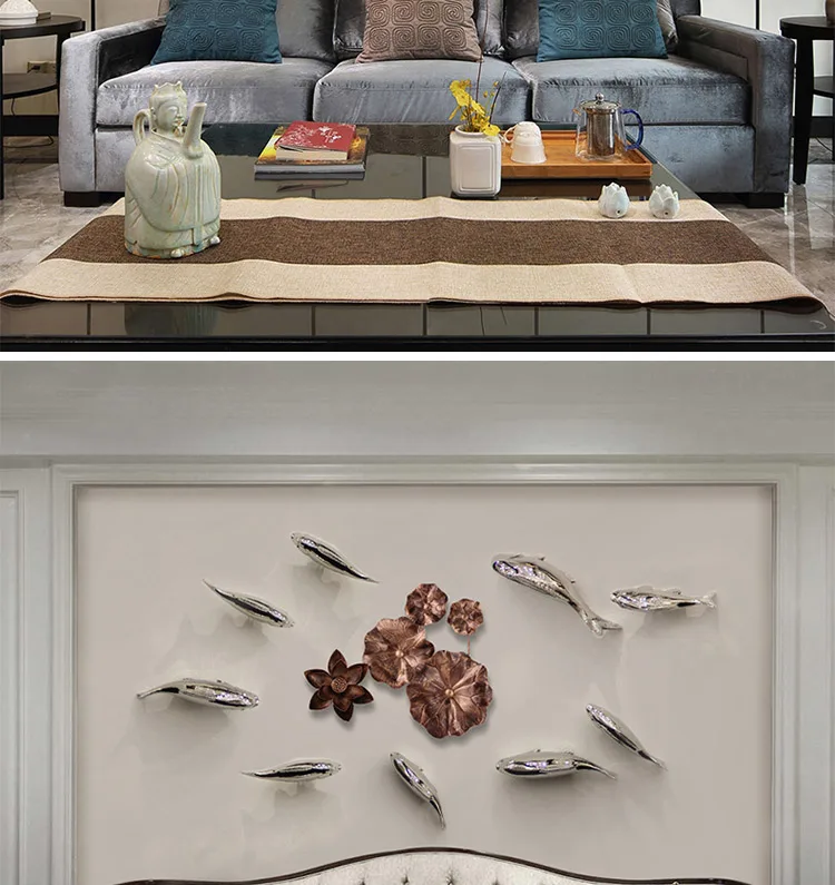 Hand 3d Life Size Abstract Stainless Steel Fish Metal Wall