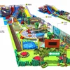 2017 latest Jungle Themed Large soft indoor playground with Toddler Play Area, Rainbow Net Tower & Volcano Climber