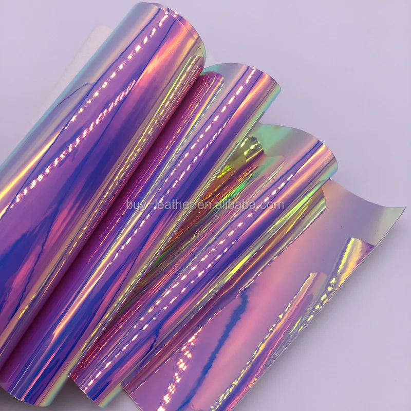 Iridescent Holographic Mirror Vinyl Fabric For Phone Case Cover Diy