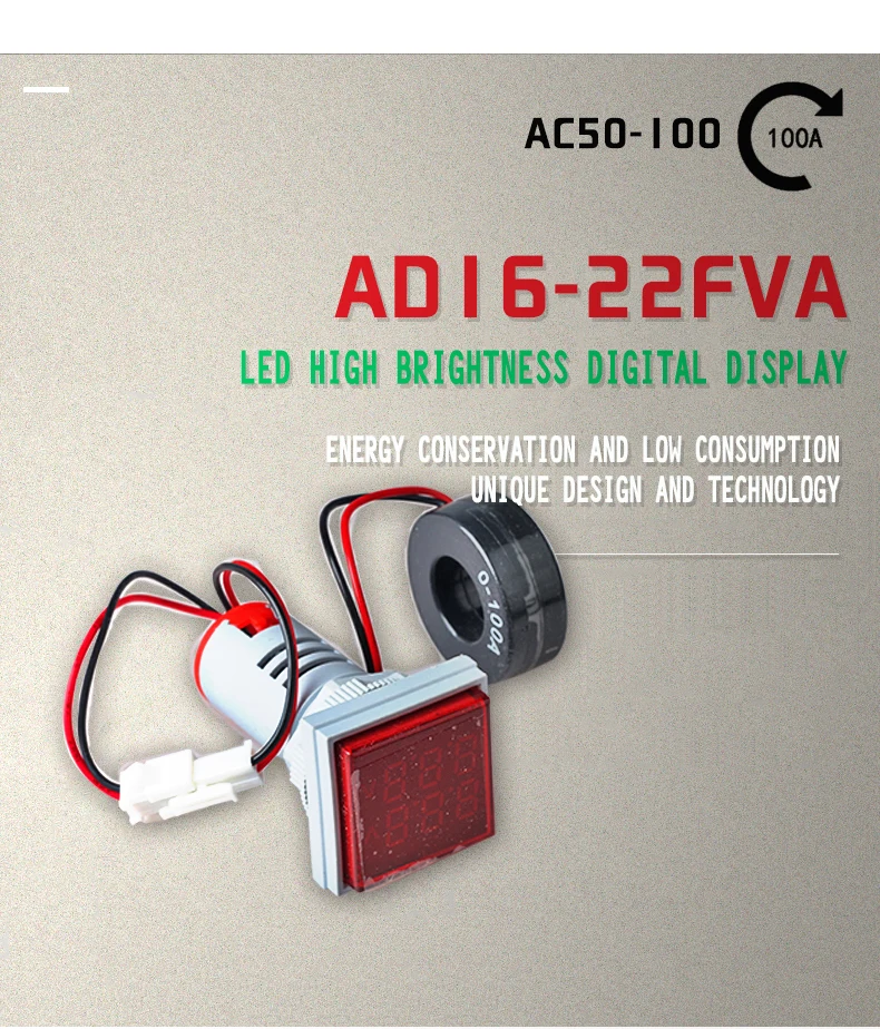 AD16-22FVA LED Light Digital Display for Current & Voltage