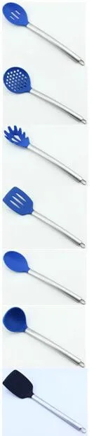 5pcs set bpa free silicone utensils best seller silicone utensils for cooking with Stainless Steel Handle