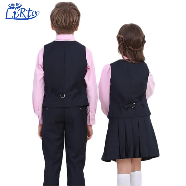 소년과 소녀를 위한 제일 물자를 가진 주문 파란 분홍색 초등 학교 제복 안락한 학교 한 벌 Buy 학교 유니폼 학교 유니폼