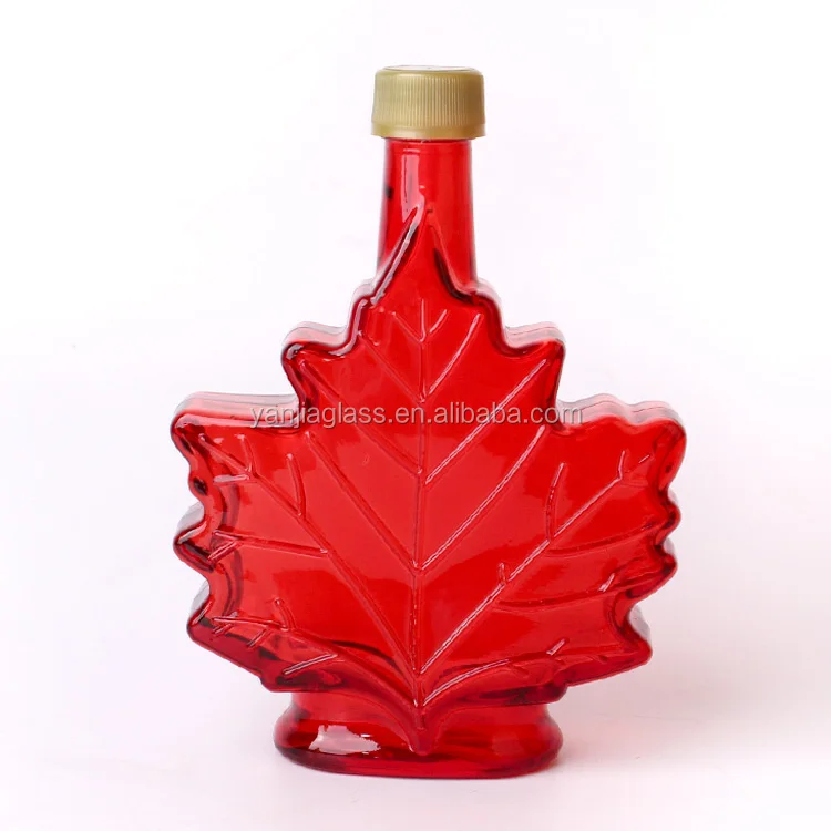 Hot Selling 70ml Red Mini Maple Leaf Shape Syrup Glass Liquor Bottles With Screw Cap Buy Maple