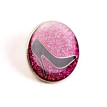 cheap round enamel glitter soft custom larger badge