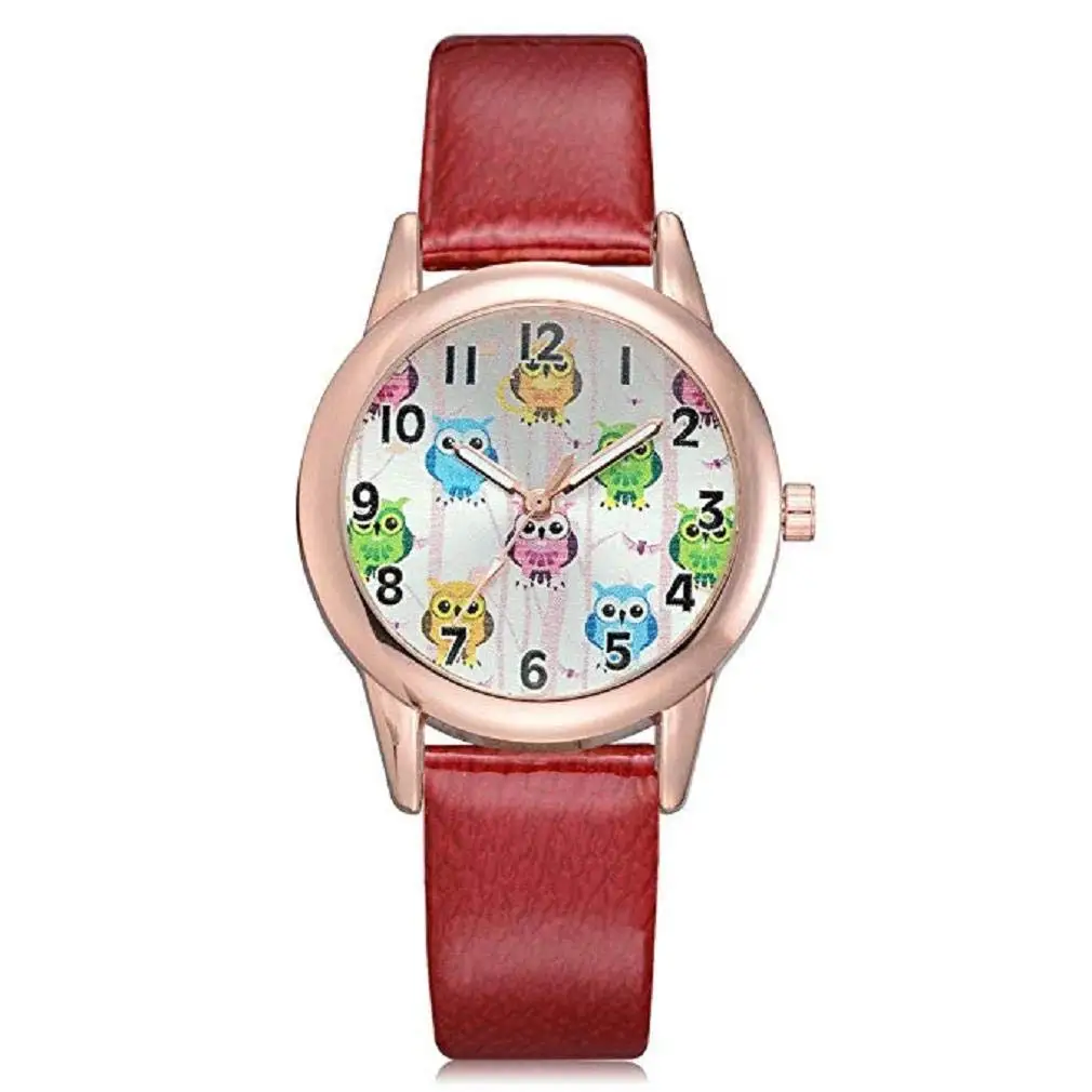 Womens Quartz Watches Windoson Fashion Metal Retro Round Dial Quartz Analog Alloy Wrist Watch with Leather Band, Lady Watches Female Watches Watches for Teen Girls Womens (Red)