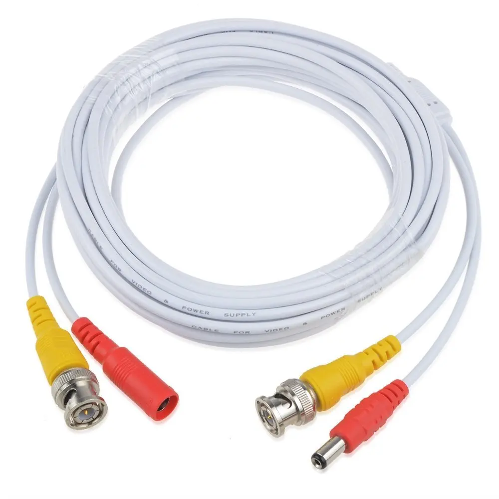 JerGO Professional Grade Siamese Combo Coaxial Cable Pre-made All-in-One BNC Video Power Cable for 1080P /720P, TVI, CVI, AHD and HD-SDI Camera and Analog CCTV Camera ( 25Ft )