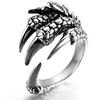 Mens Fashion Stainless Steel Dragon Paws Shaped Cuff Rings Jewelry 2017