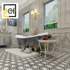 High Quality Bathroom Floor Nature Hexagon Black And White Marble Mosaic high quality floor tile