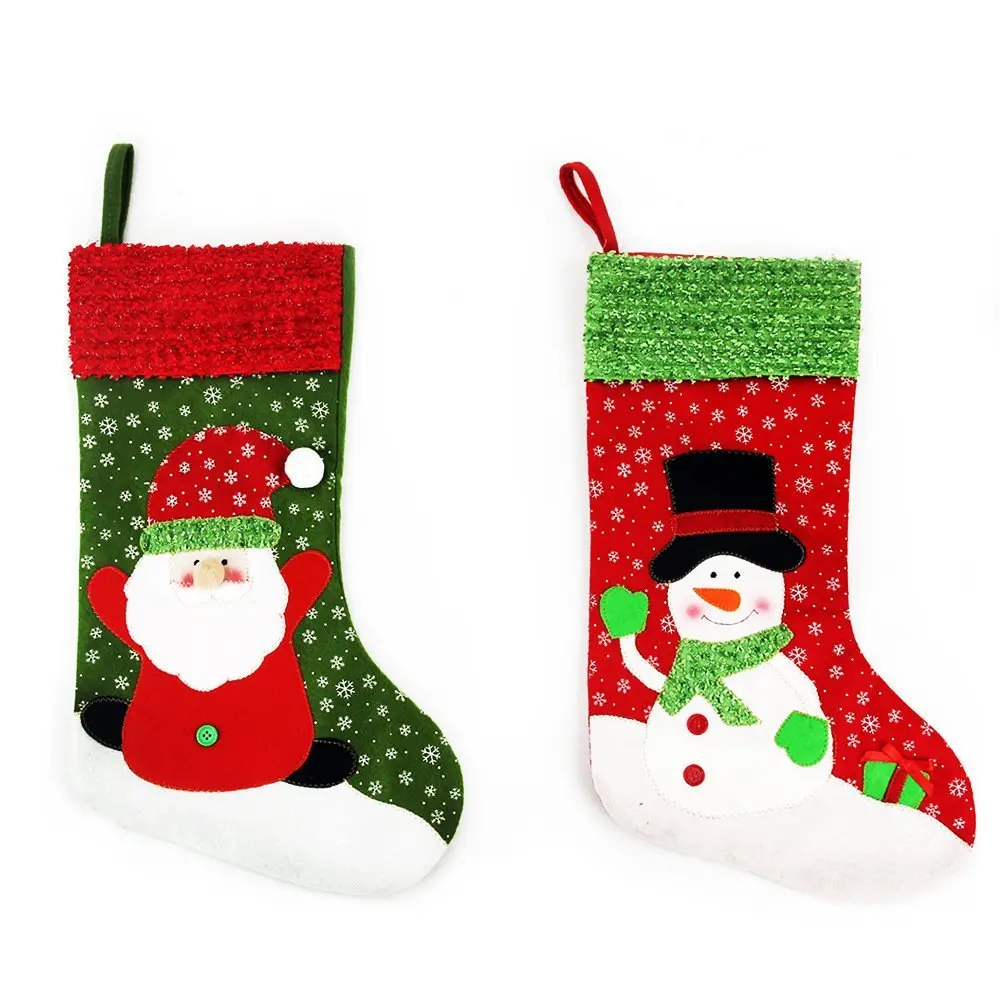 Zhihu Set of 2 Stockings for Santa Christmas Santa's Stockings Gifts Baskets Candy Holiday Candy Gift Bag and Treat Bags On Christmas Xmas Party Decorations for Christmas Gifts(Large)