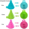 Collapsible Silicone Funnels Set for Kitchen Liquid Transfer Travel Water Bottles, 3 Small Funnels
