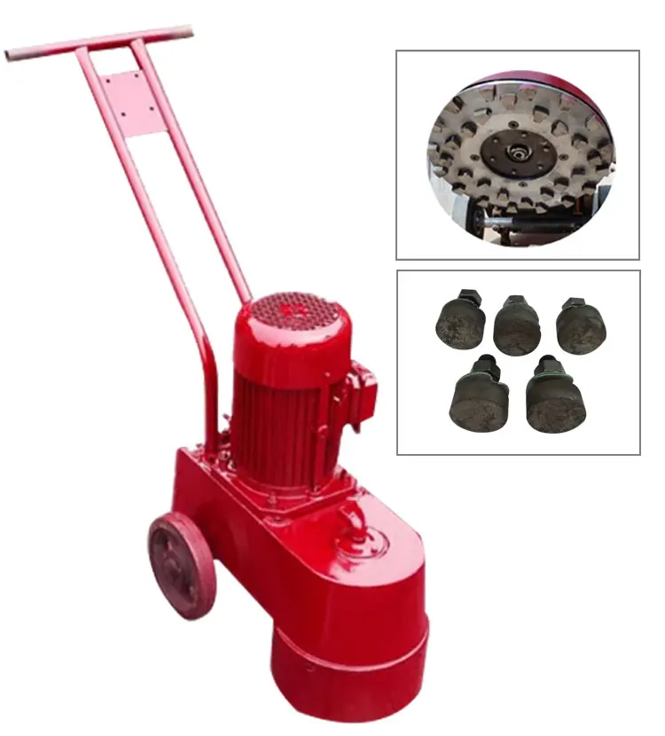 3-Head Concrete Grinder Set, Walk-Behind Polisher,2800r/min Brushless Motor,Grinding Disc Diameter 20cm,with 3pcs Diamond Concrete Grinding Wheels For Grinding Cement Marble Granite