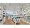 cosmetics showroom wall mouted display racks display counters with mirrors and cashier desk for sale