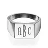 Stylish Engraved Silver Color Stainless Steel Ring Jewelry For Men Accessories