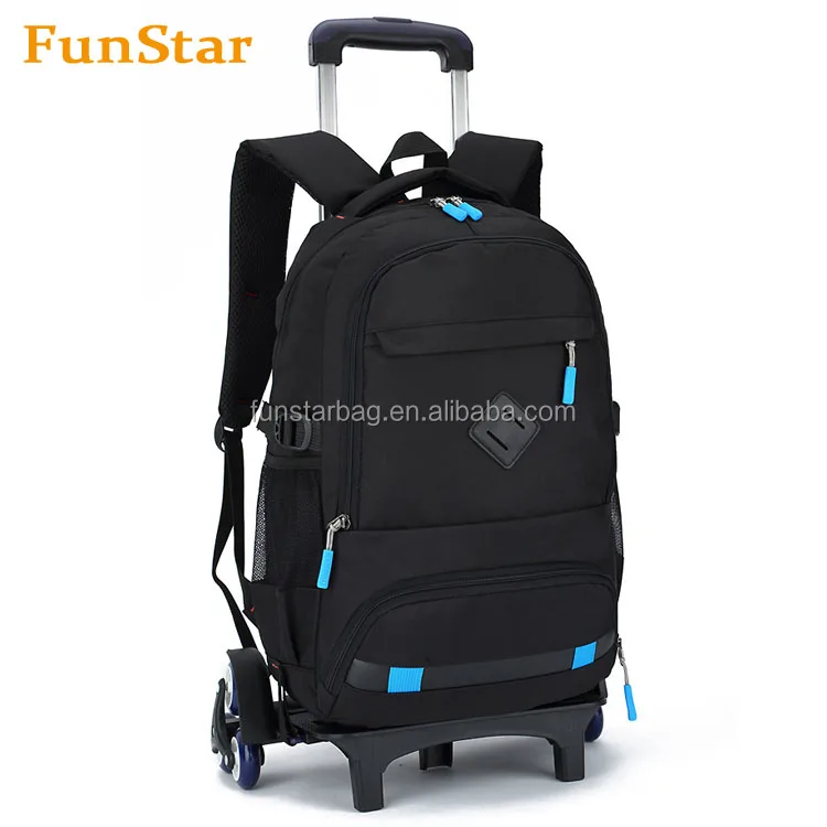 Heavy Duty Travel Rolling Backpack Trolley Best Quality Kids School Book Bags With Removable Wheels Bag Wheeled