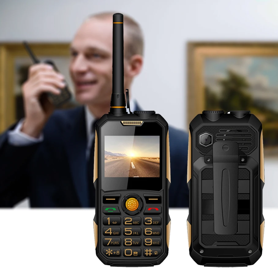Oem Dual Sim Large Battery 6000mah Power Bank Mobile Phone With Walkie