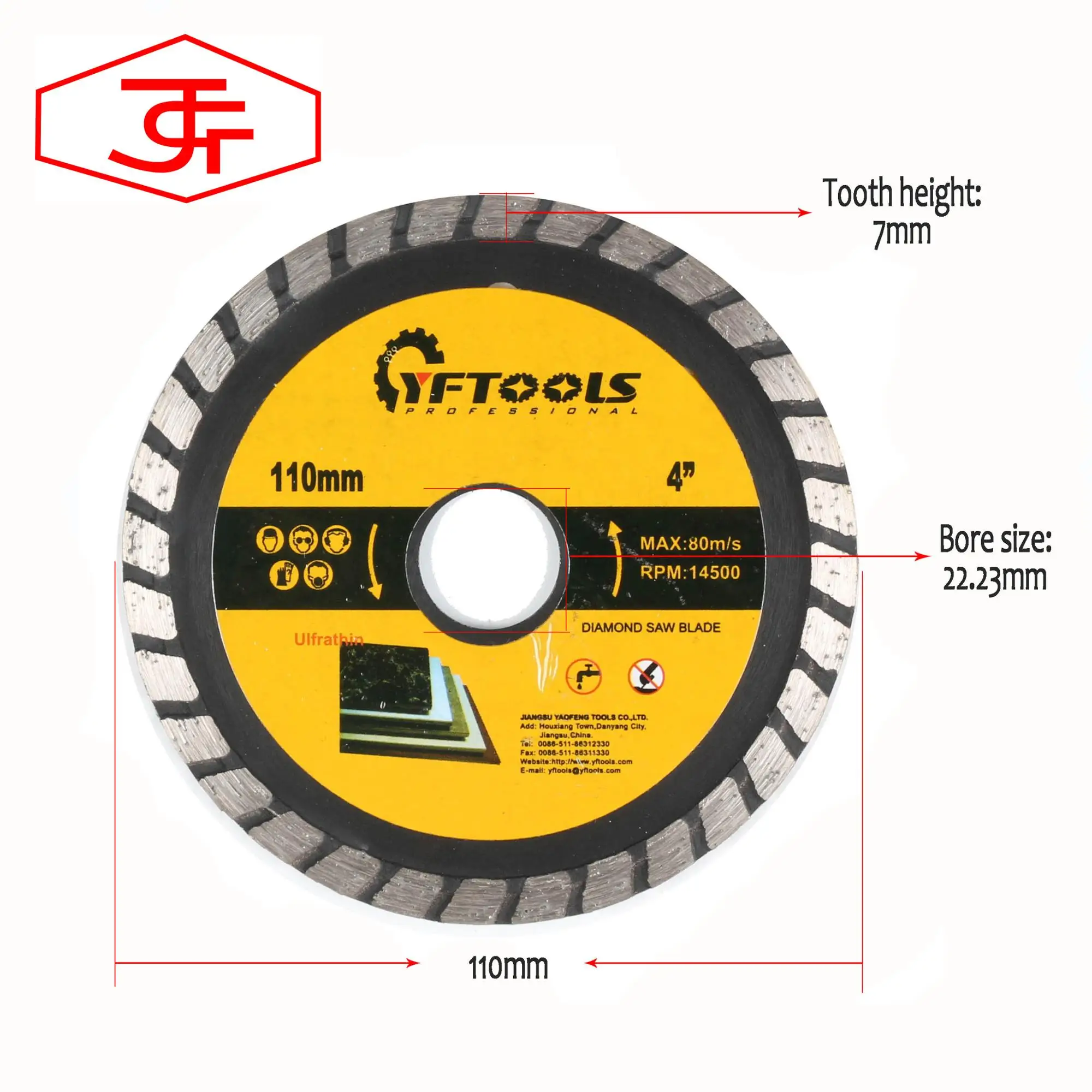 110mm Turbo Type Diamond Saw Blade Diamond Cutting Disc Marble And 