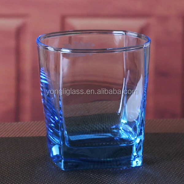 2015 hot selling square shaped drinking glas/ jack daniels whisky glass/ 10oz square whiskey glass for bar