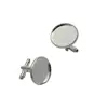Beadsnice Brass Cufflink Base fit 20mm Round Cabochons Silver Plated